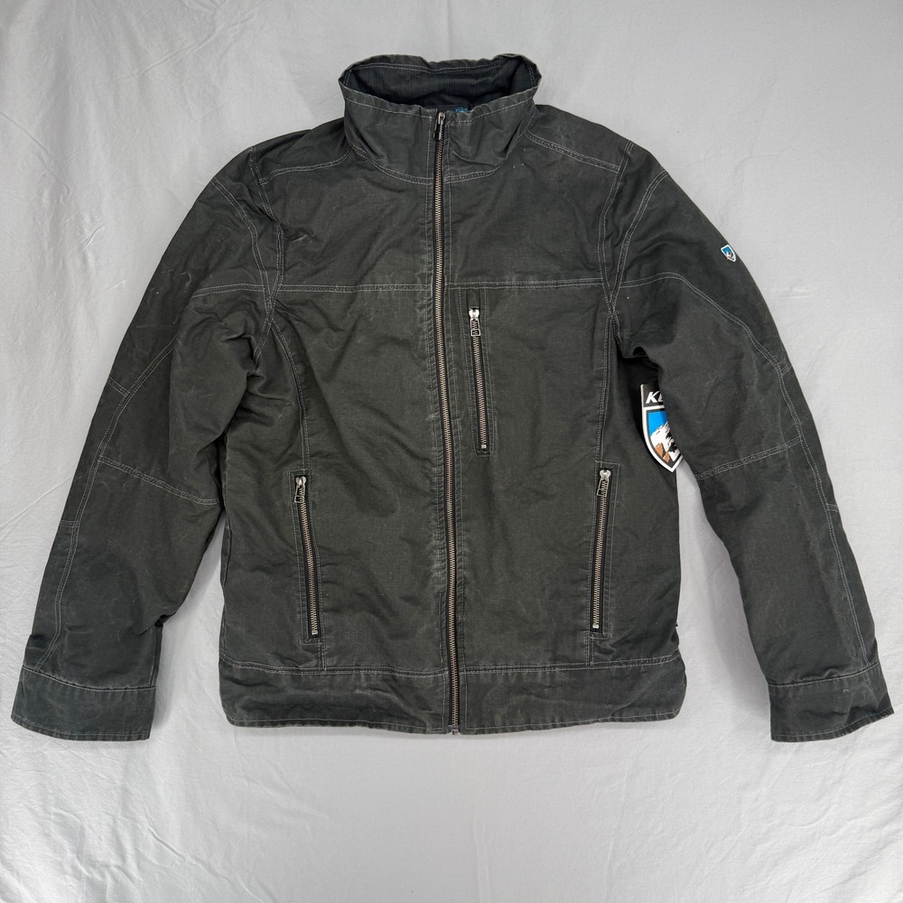 Kuhl Burr Jacket Mens Small Raven Black Full Zip Cotton Patina Workwear 1052 NEW